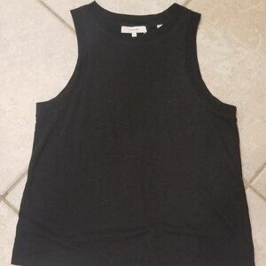 VINCE  linen knit tank black size S